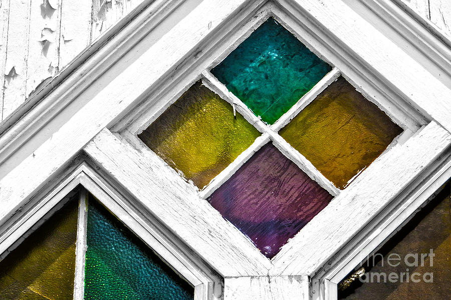 Vintage Photograph - Old Stained Glass Windows by Dawn Gari