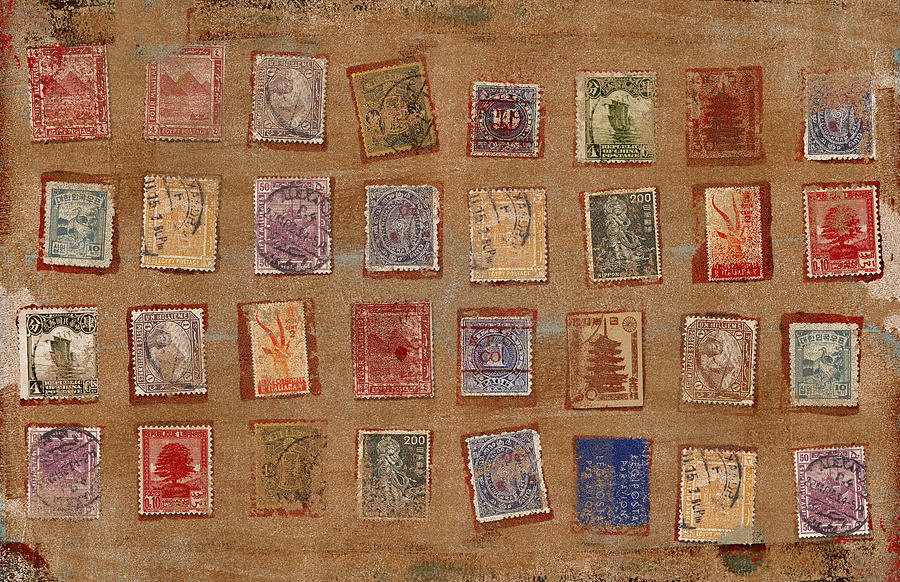 Stamp Photograph - Old Stamp Collection by Carol Leigh