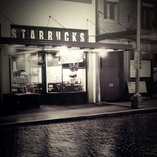 Winter Photograph - Old Starbucks by Jade Alexa Terando
