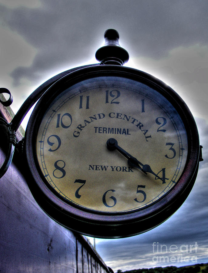 Old Station Clock Photograph by Nina Ficur Feenan