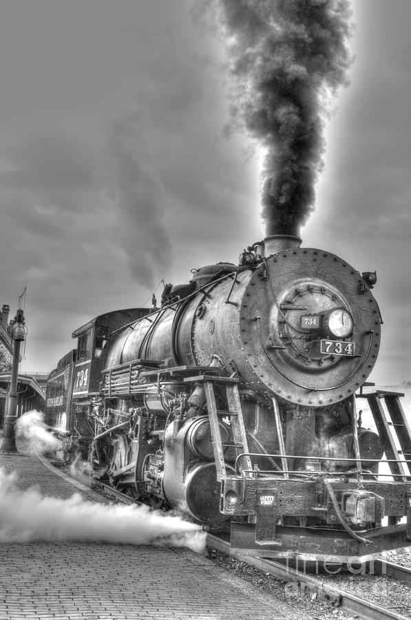 Train Photograph - Old Steamer 734 by Krista Hott