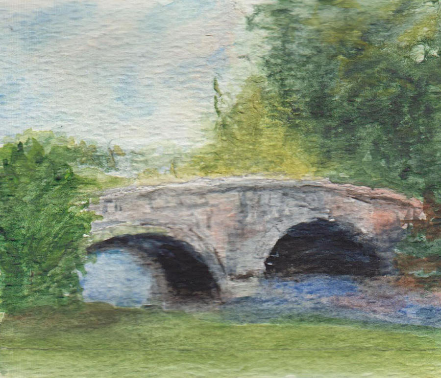 Old Stone Bridge Painting By Frederica Castle