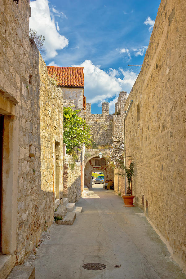 Old stone narrow street of Hvar Photograph by Brch Photography