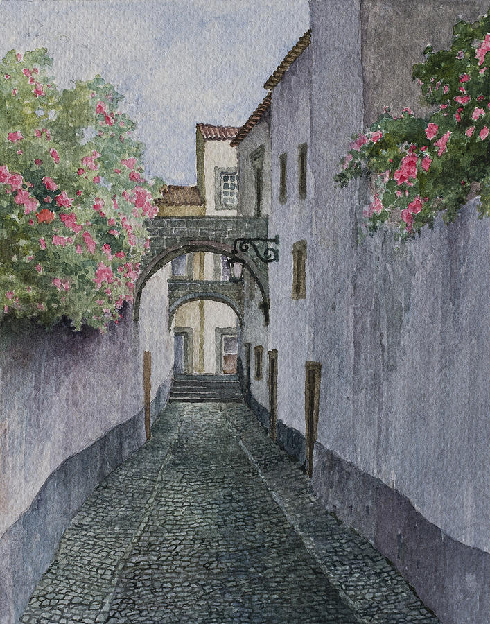 Old Street In Portugal Painting