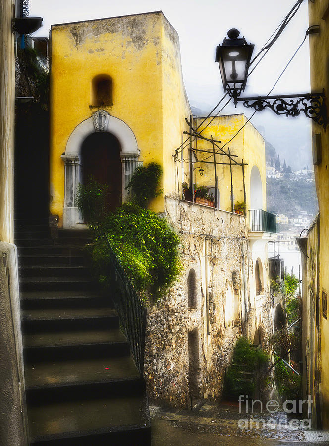 Architecture Photograph - Old Street in Positano by George Oze