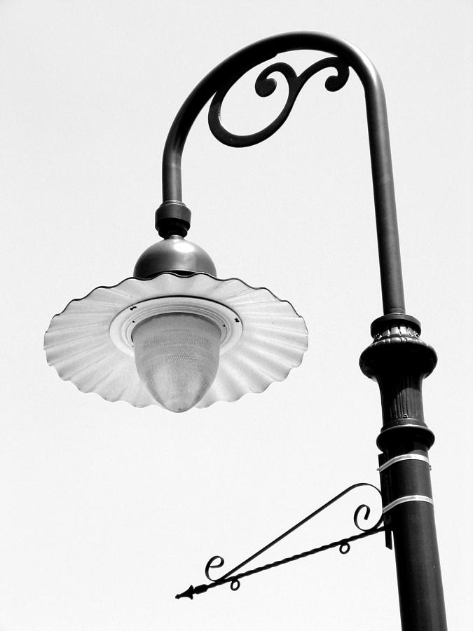 Old Streetlamp Greenfield Village BW Photograph by Mary Bedy
