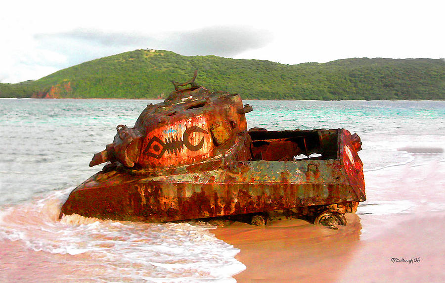 Old tank on Culebra Beach Photograph by Duane McCullough