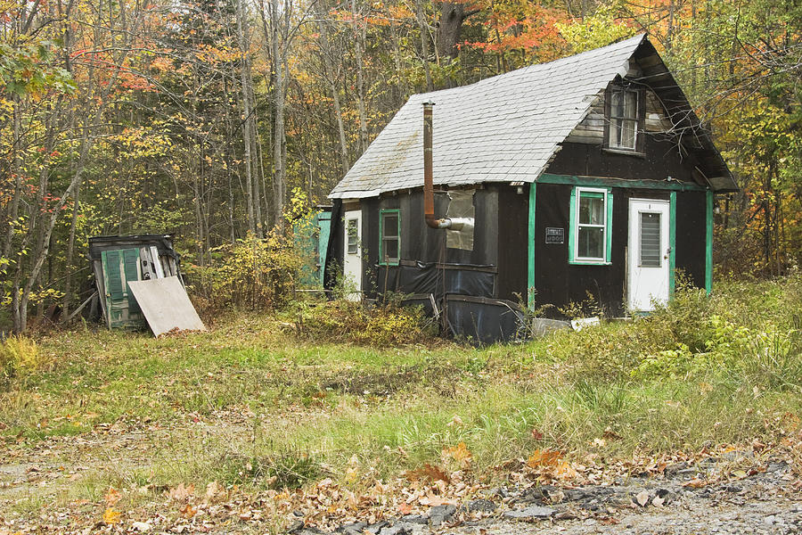 Fall Photograph - Old Tar Paper Shack by Keith Webber Jr