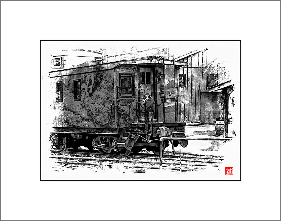 Train Digital Art - Old Time Caboose by Ken Evans