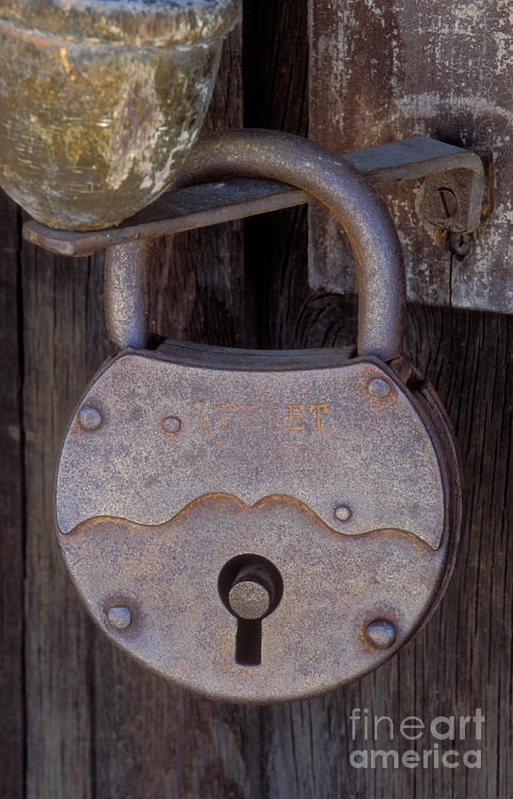Old Time Padlock Photograph by Sandra Bronstein