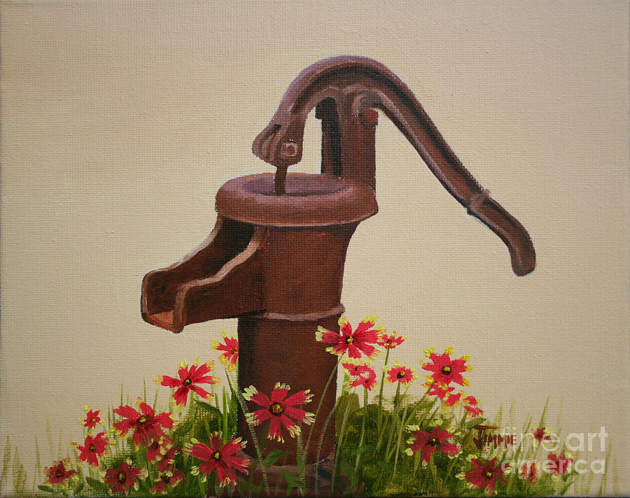 Old Time Pump Painting by Jimmie Bartlett