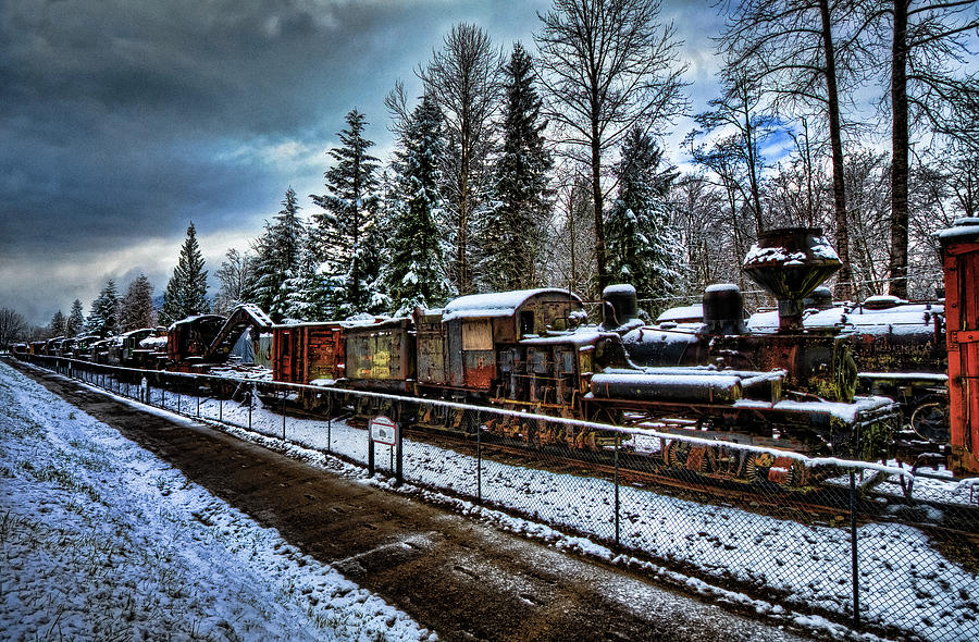 Old Time Steam In The Snow Photograph by Photo By David R Irons Jr