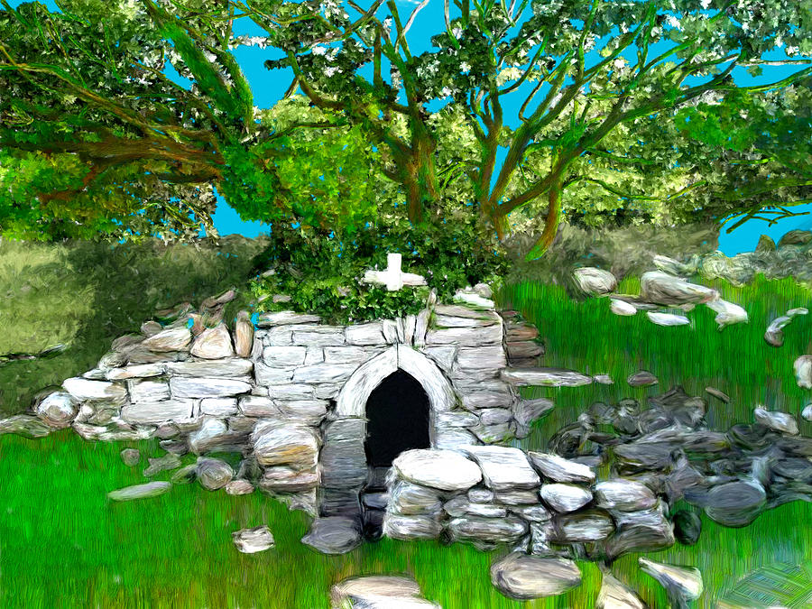 Old Tomb in the Countryside Ireland Painting by Bruce Nutting