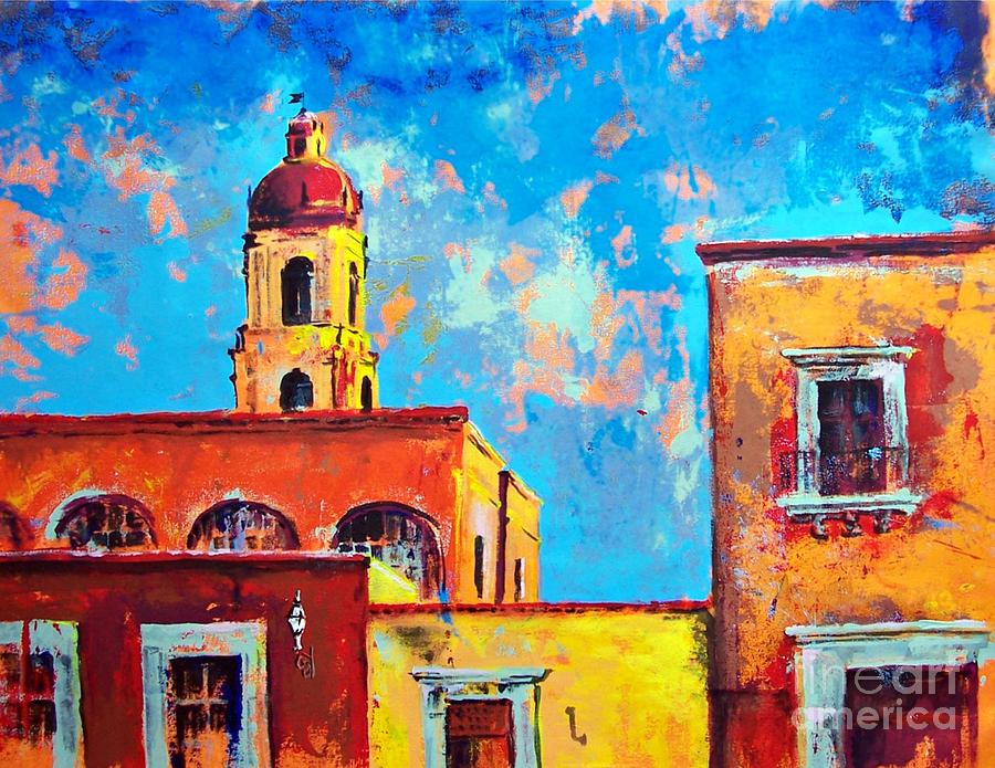 Old Town Hot Day Painting