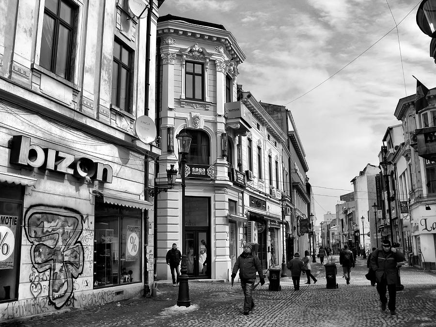 Old Town Of Bucharest - Romania/ Black And White Photograph by Daliana ...