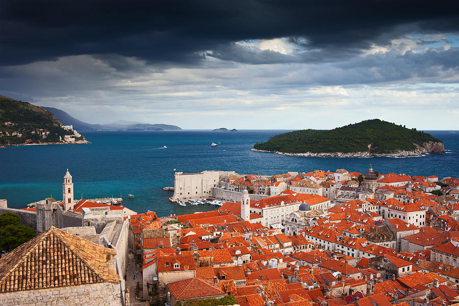 Old Town of Dubrovnik and Lokrum Island Photograph by Artur Bogacki