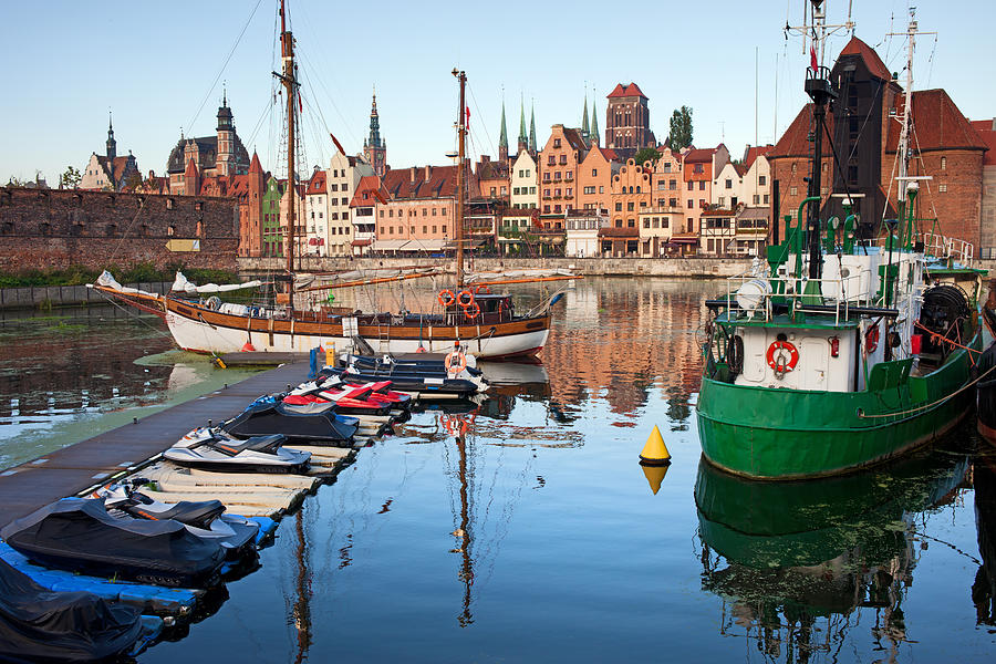 Old Town of Gdansk Skyline and Marina Photograph by Artur Bogacki