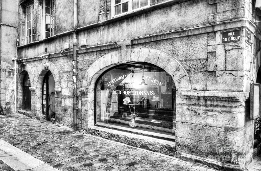 Old Town Of Lyon 4 BW Photograph by Mel Steinhauer