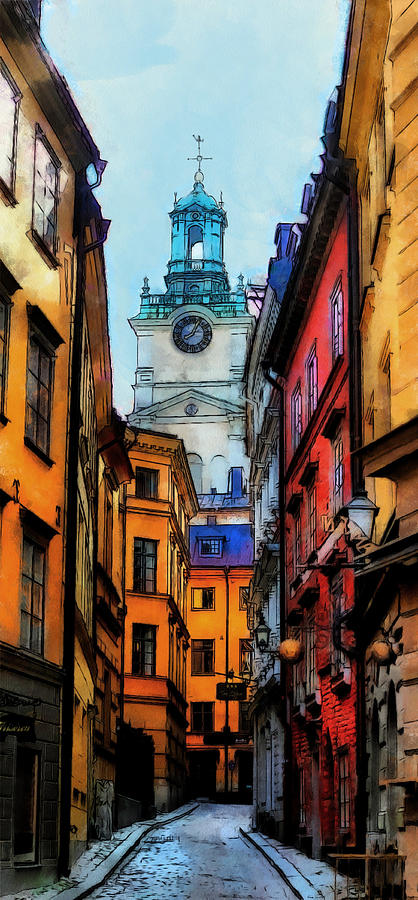 Old Town of Stockholm 3 Painting by Kai Saarto