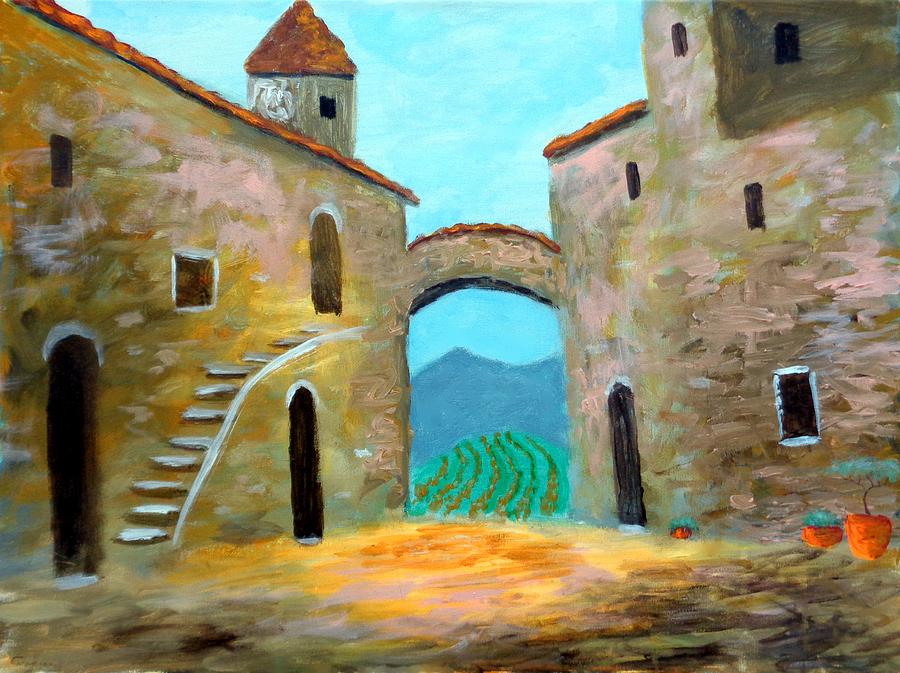 Old Town Of Tuscany Painting by Larry Cirigliano