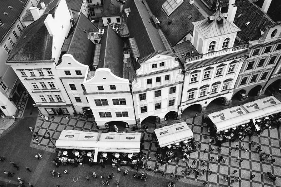 Old town square in Prague in black and white Photograph by Matthias Hauser