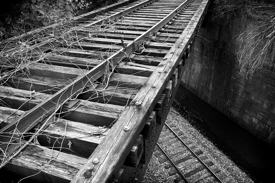 Black And White Photograph - Old Tracks VS New by Patrick Lynch