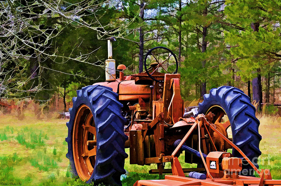 Old Tractor Digital Paint Photograph by Debbie Portwood