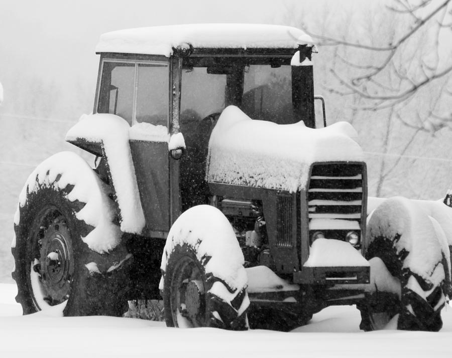 Old Tractor in the Snow Photograph by Holden The Moment