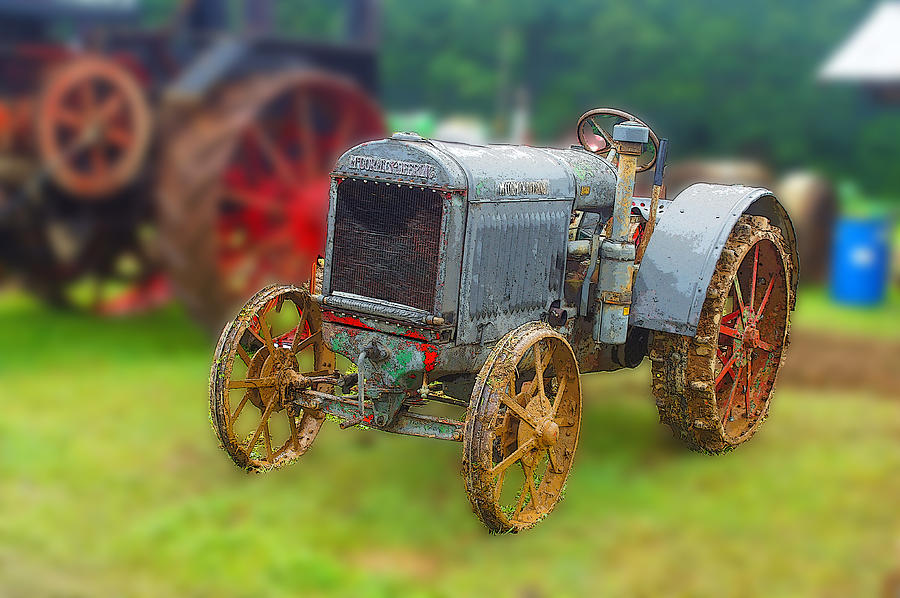 Coloring Book Photograph - Old Tractor Print by M Three Photos