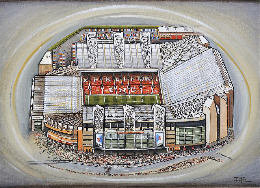 Football Painting - Old Trafford - Manchester United by D J Rogers