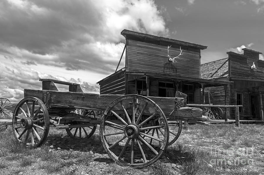 Black And White Photograph - Old Trail Town by Wildlife Fine Art