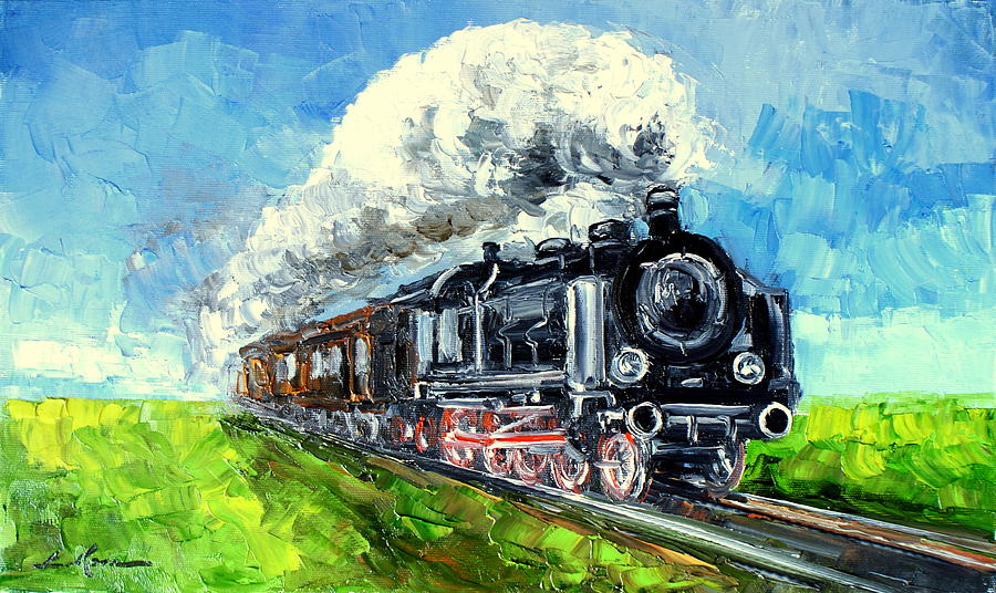 Old Train Painting by Luke Karcz