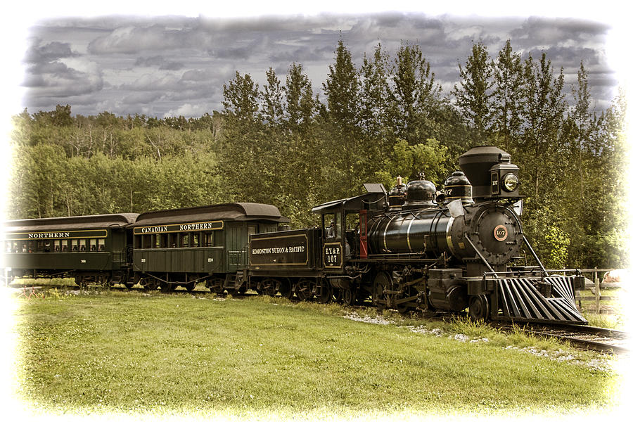 Landscape Photograph - Old Train Steam Engine at the Fort Edmonton Park by Randall Nyhof