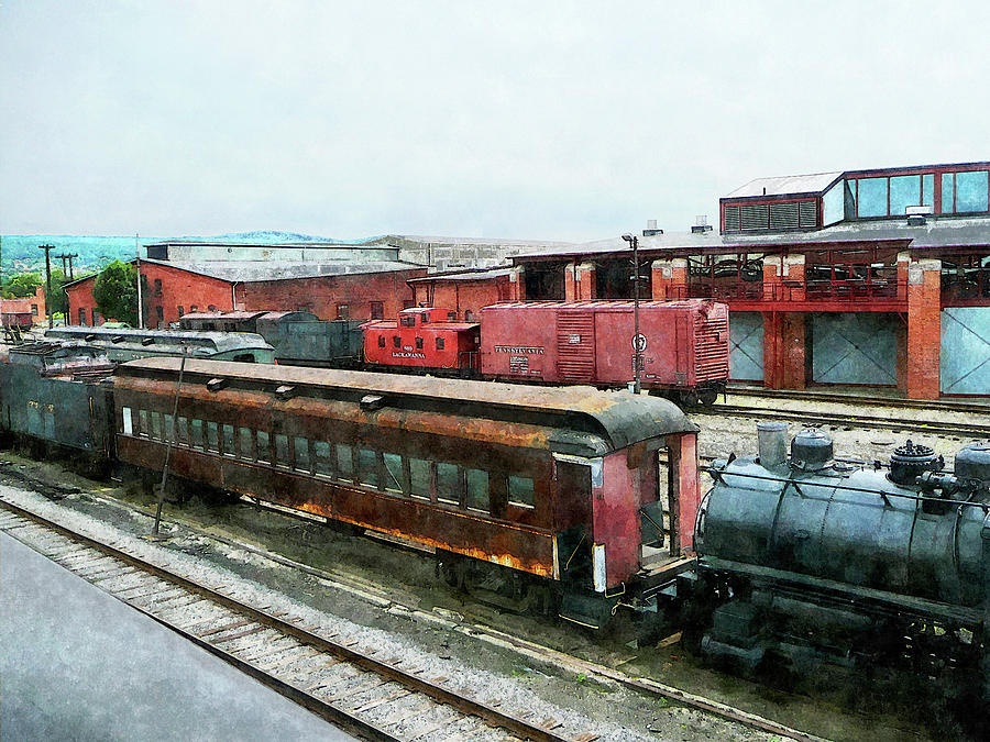 Train Photograph - Old Train Yard by Susan Savad