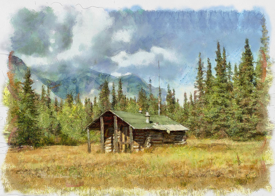 Old Trappers Cabin Digital Art by Fred Denner