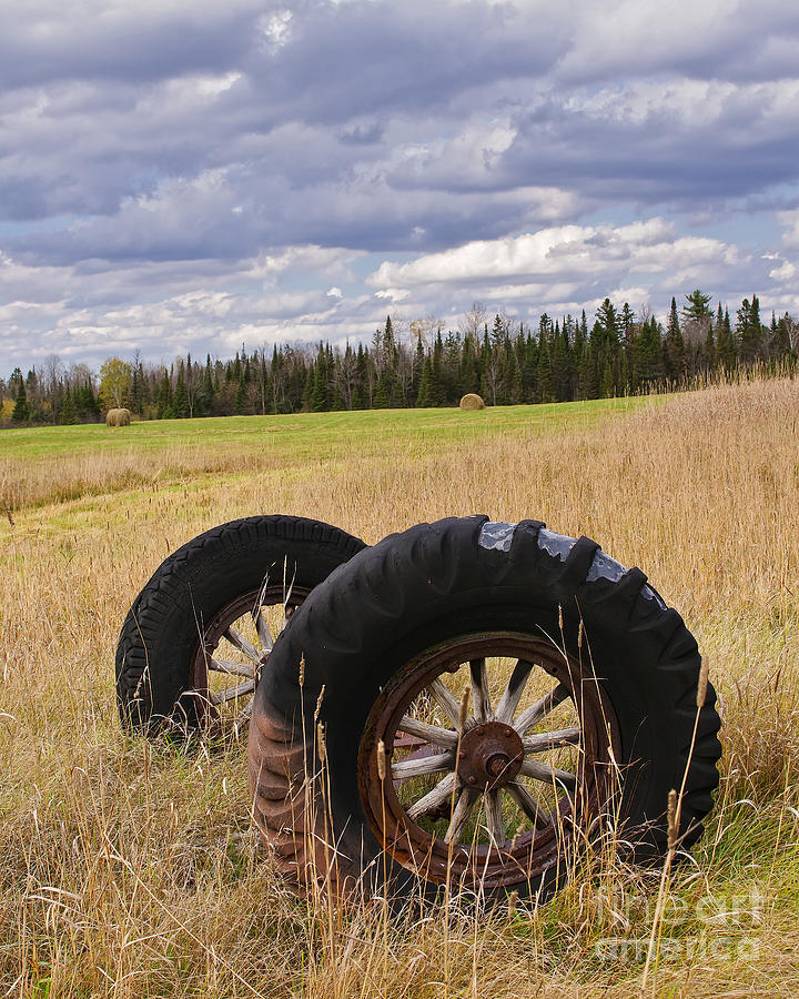 Old Tire Tread Field Scenic Photograph by Timothy Flanigan