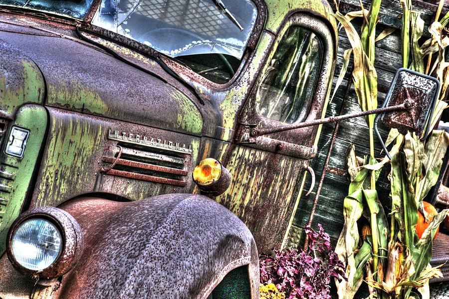 Car Photograph - Old Truck Autumn by Michael Allen