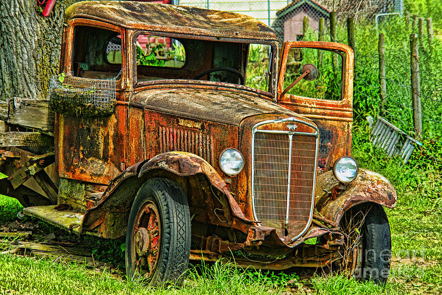 Old Truck Garden Decor HDR Photograph by Randy Harris - Fine Art America