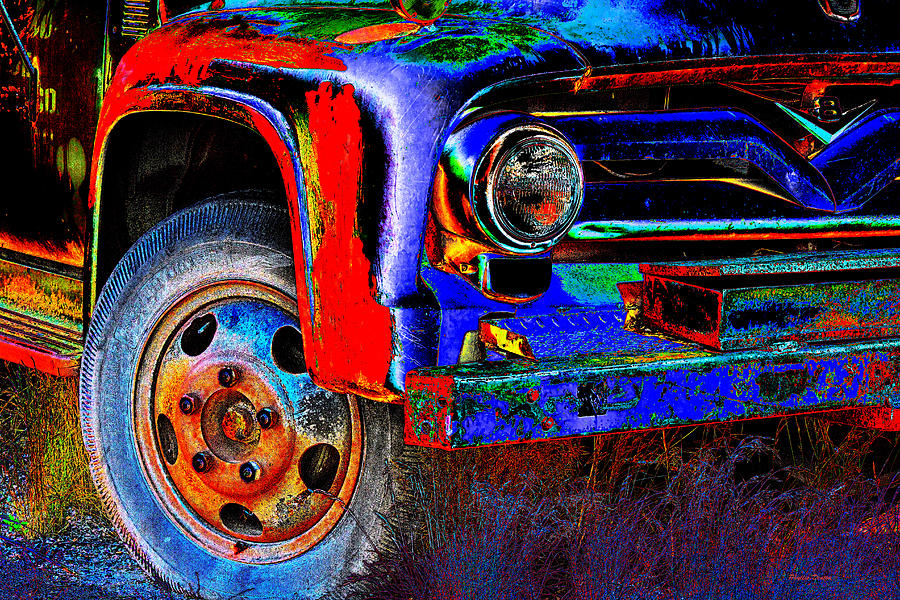 Old Truck Grill Pop Art Photograph by Phyllis Denton