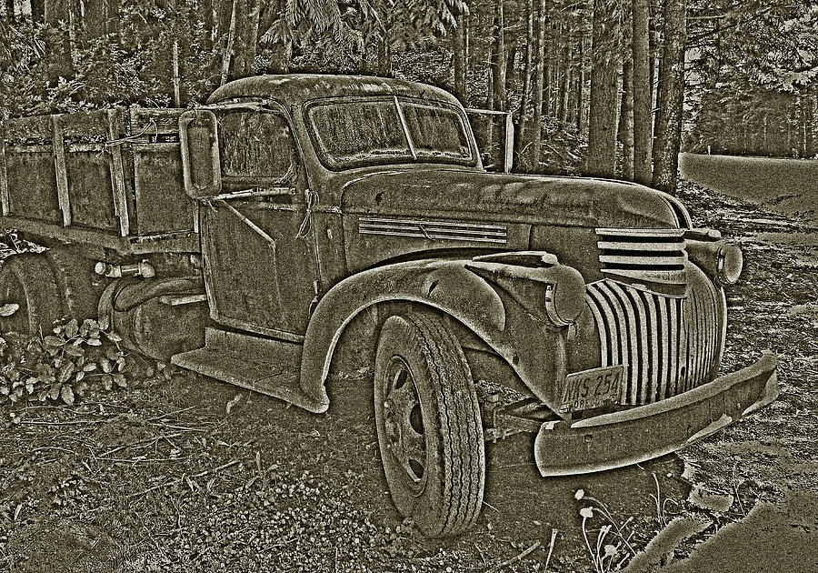 Old Truck in Sepia Photograph by Betty Depee
