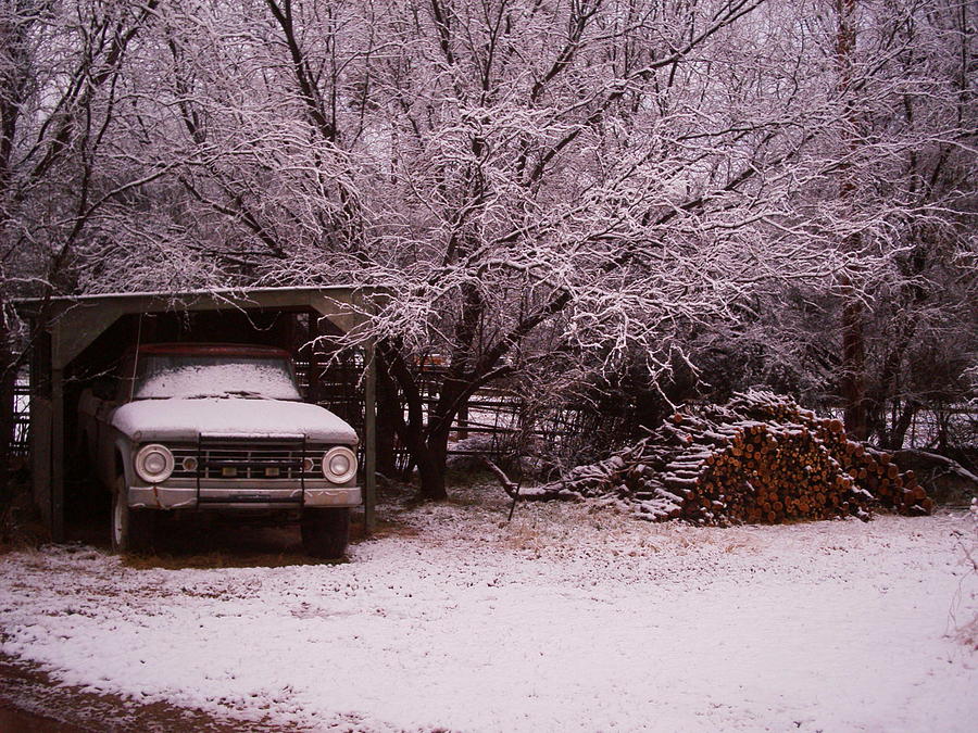 Old truck in the snow Photograph by David S Reynolds
