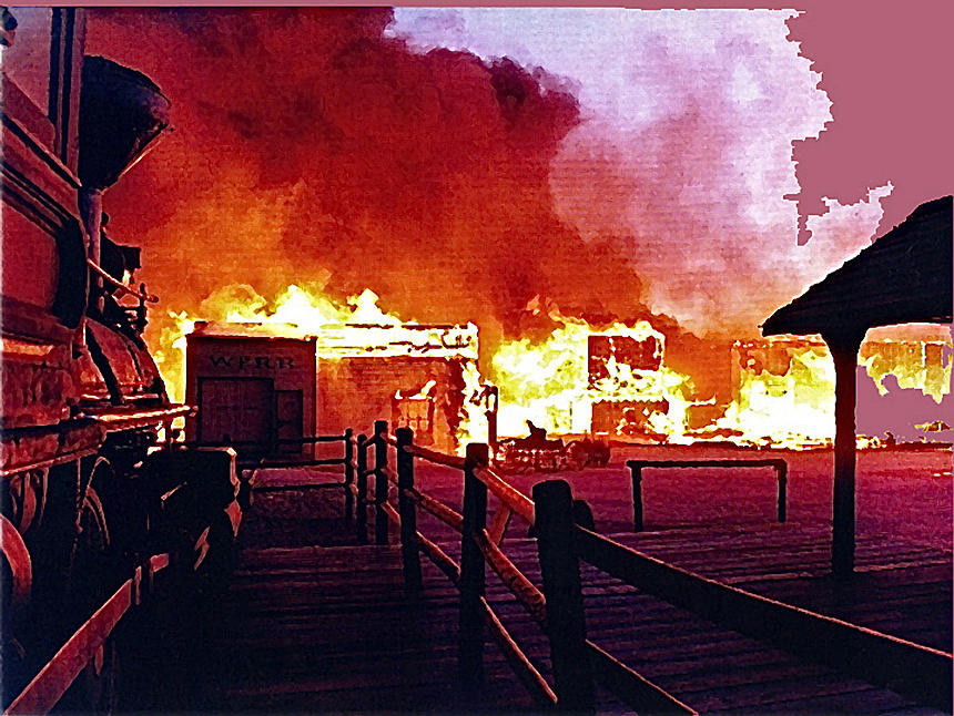 Old Tucson in flames 1995 Photograph by David Lee Guss