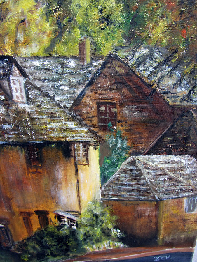 Old Village Painting by Lucille  Valentino