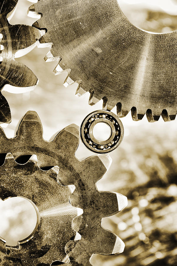 Old Vintage Gears And Cogwheels Photograph by Christian Lagereek