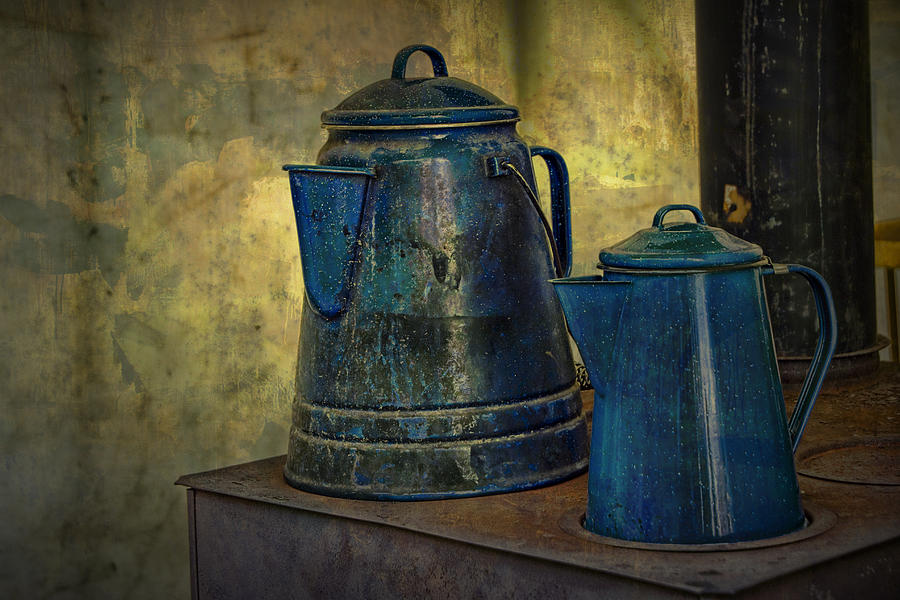  Old  Vintage Kettle Pots  on the Stove Photograph by Randall 