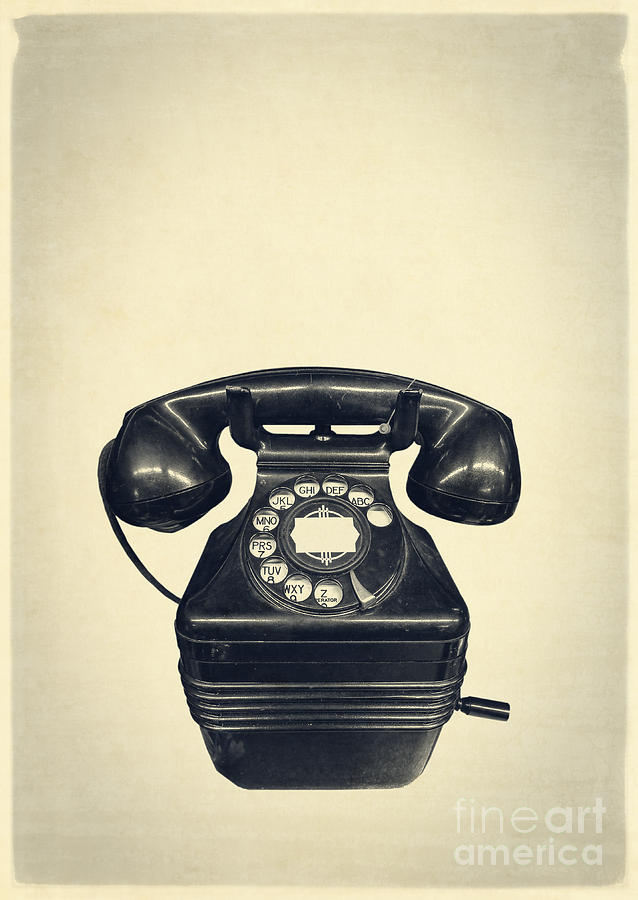 Vintage Photograph - Old vintage telephone by Edward Fielding