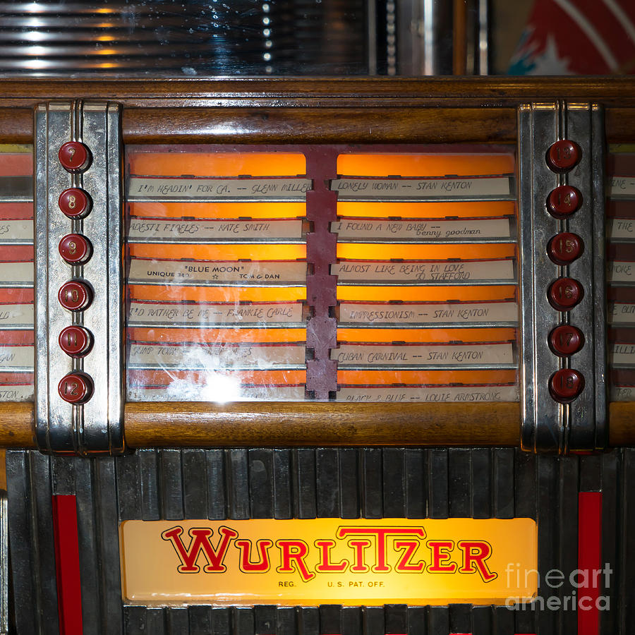 Old Vintage Wurlitzer Jukebox DSC2706 square Photograph by Wingsdomain Art and Photography