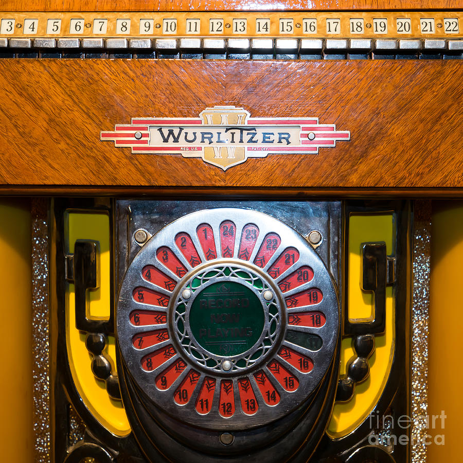 Old Vintage Wurlitzer Jukebox DSC2809 square Photograph by Wingsdomain Art and Photography