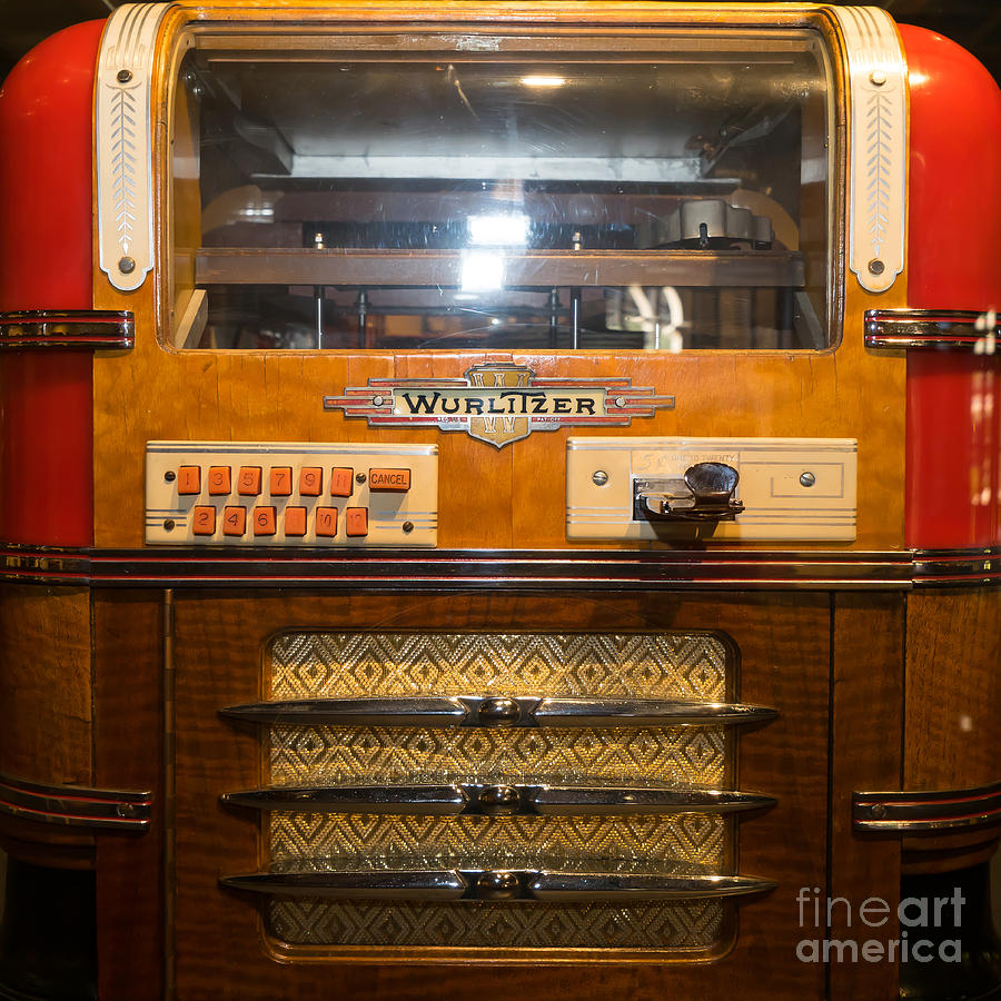 Old Vintage Wurlitzer Jukebox DSC2816 square Photograph by Wingsdomain Art and Photography
