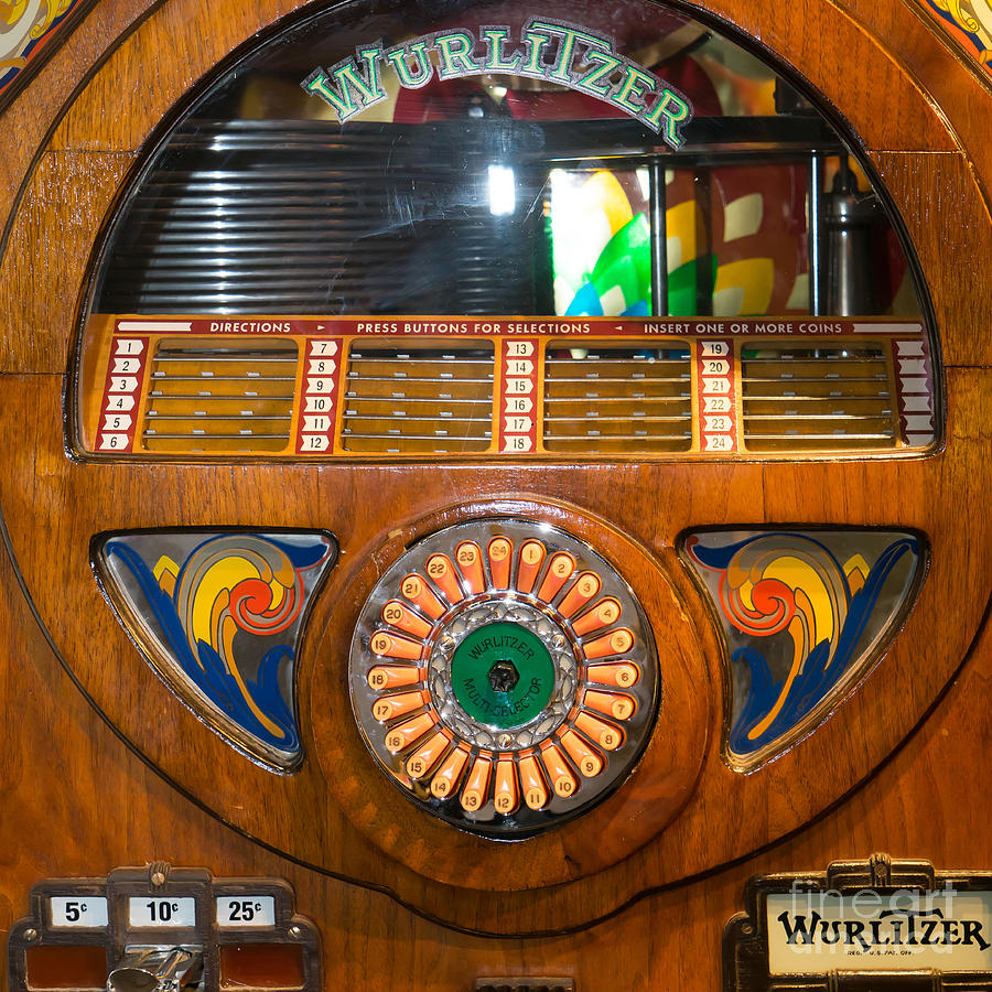 Old Vintage Wurlitzer Jukebox DSC2824 square Photograph by Wingsdomain Art and Photography